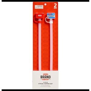 HEB Brand Shop Straw Topper Set 2 Pack Red Basket Howdy Partner Name Badge New